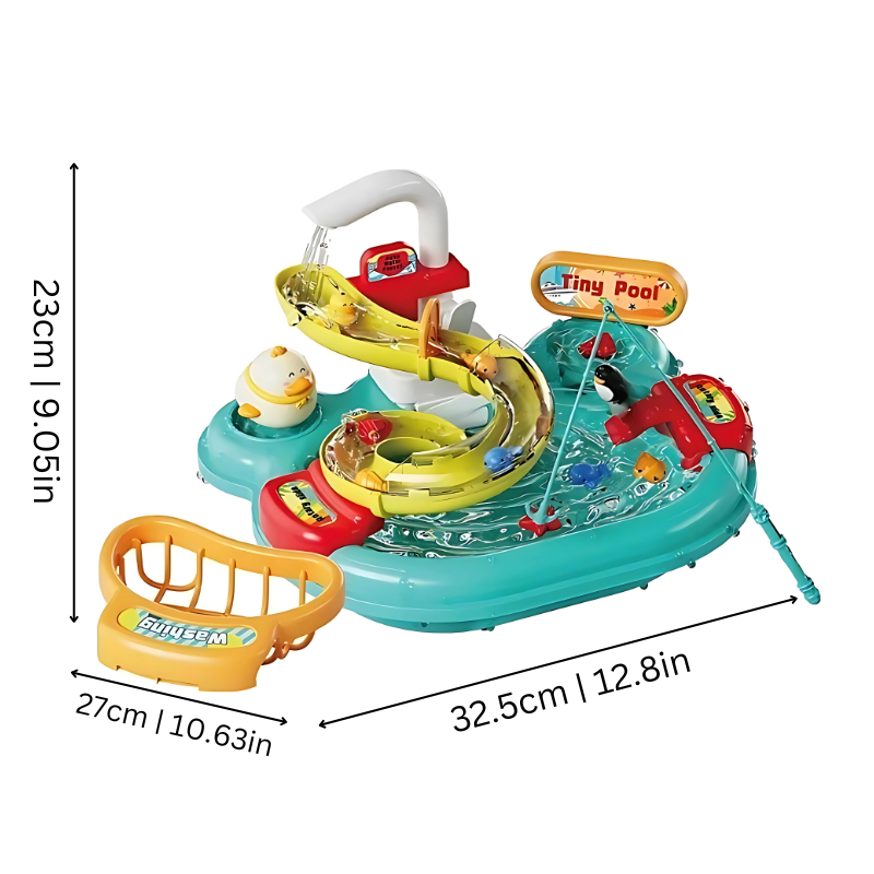 Marina Water Play Sink Toy with Rotating Faucet and Fishing Game