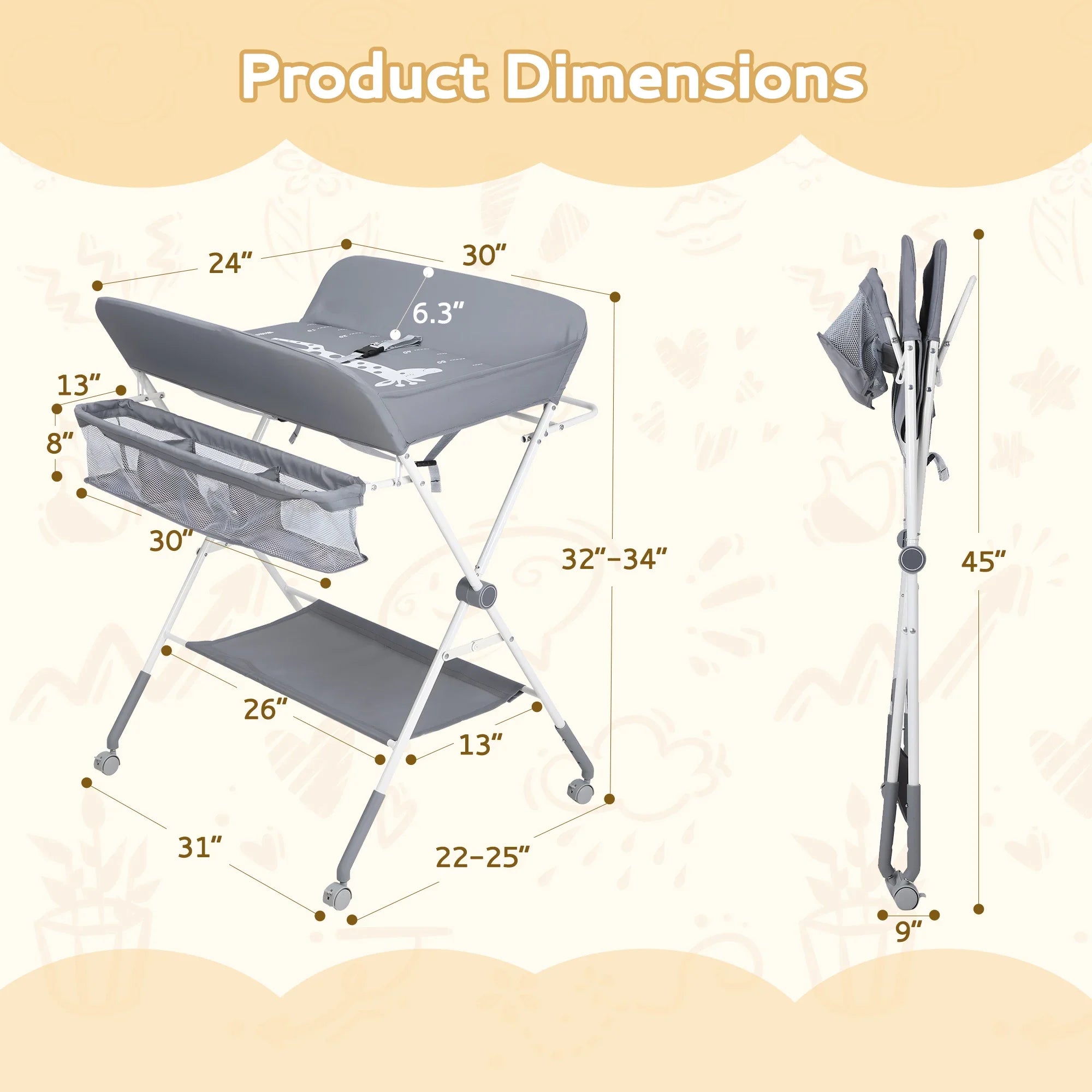 Dapri Portable Folding Baby Changing Station