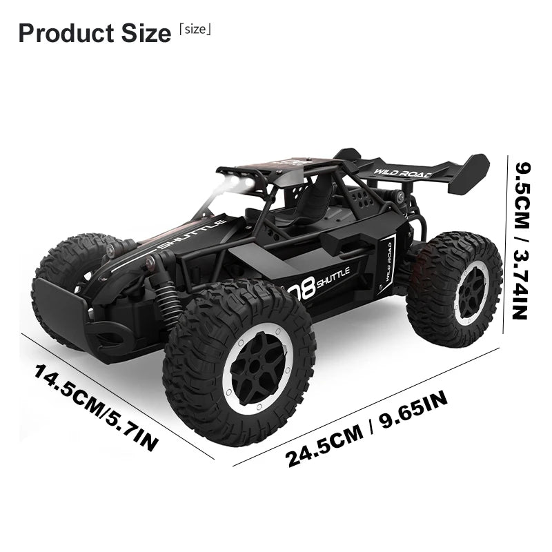 Remote Control Off-Road RC Car with Alloy Body & LED Lights