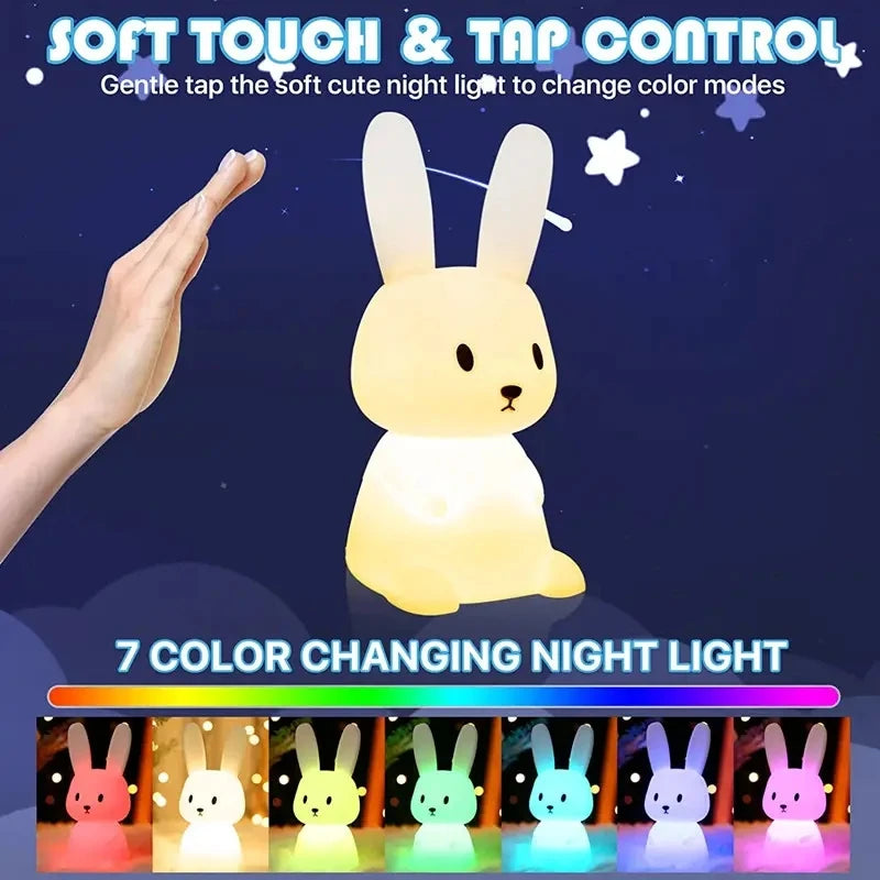 Rabbit Touch Night Light with Rechargeable Battery
