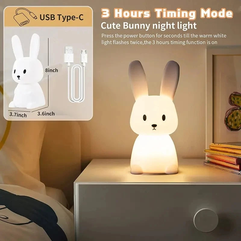 Rabbit Touch Night Light with Rechargeable Battery