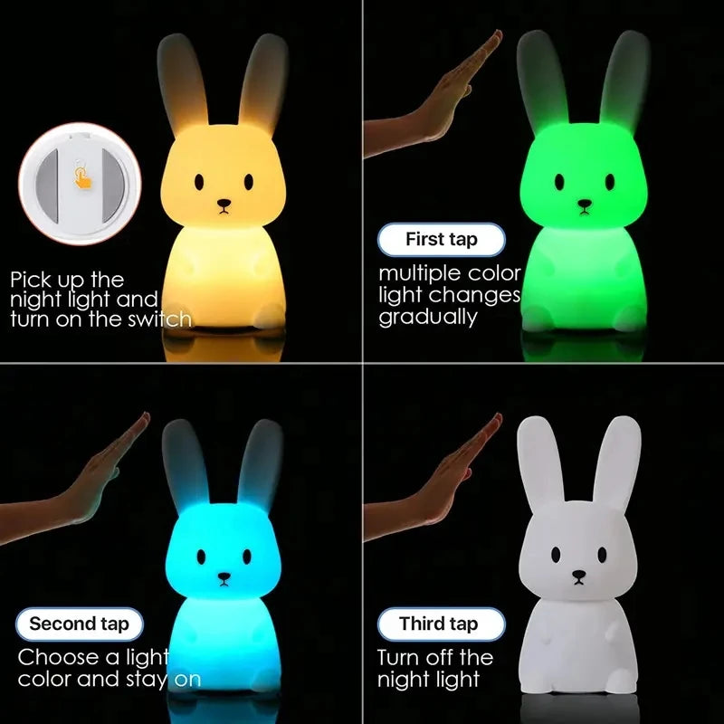Rabbit Touch Night Light with Rechargeable Battery