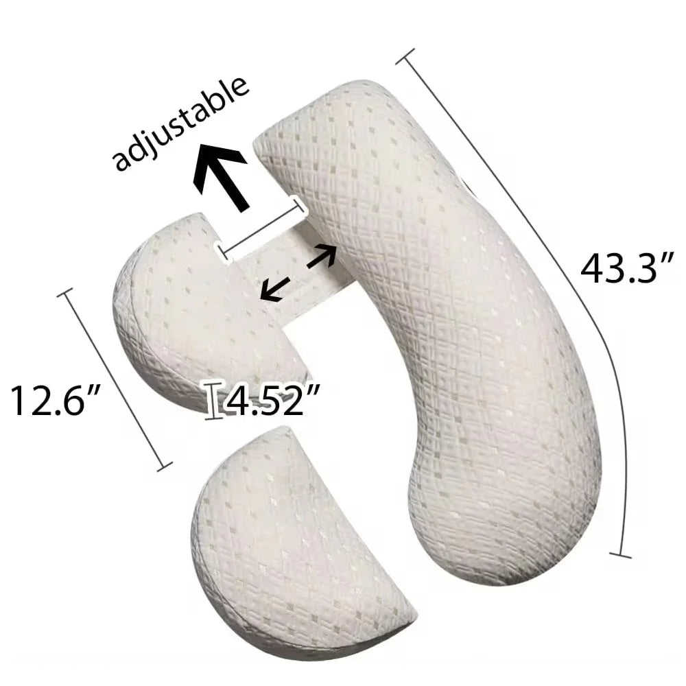 Adjustable Pregnancy Pillow for Side Sleeping & Belly Support