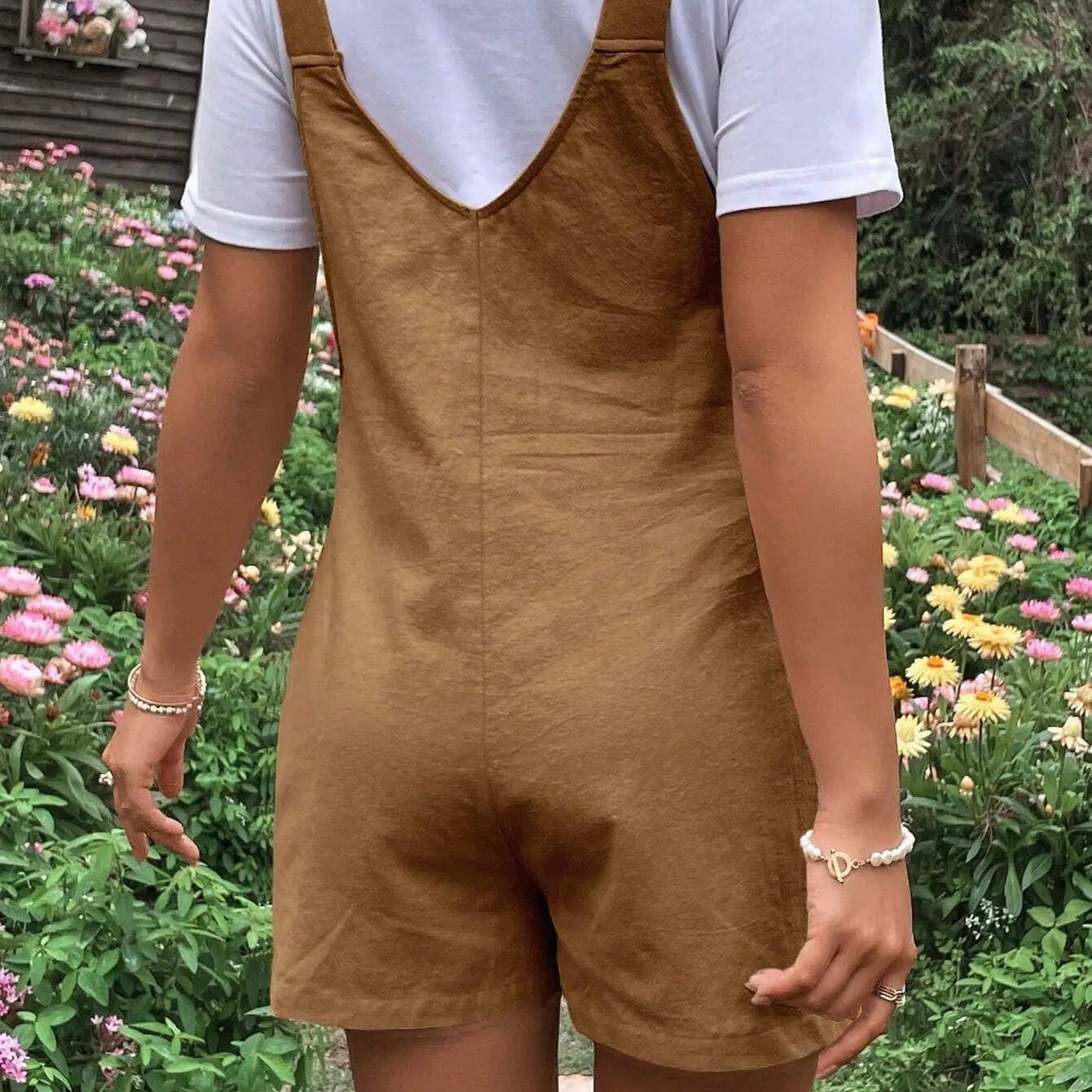 Maternity Short Overalls with Adjustable Straps