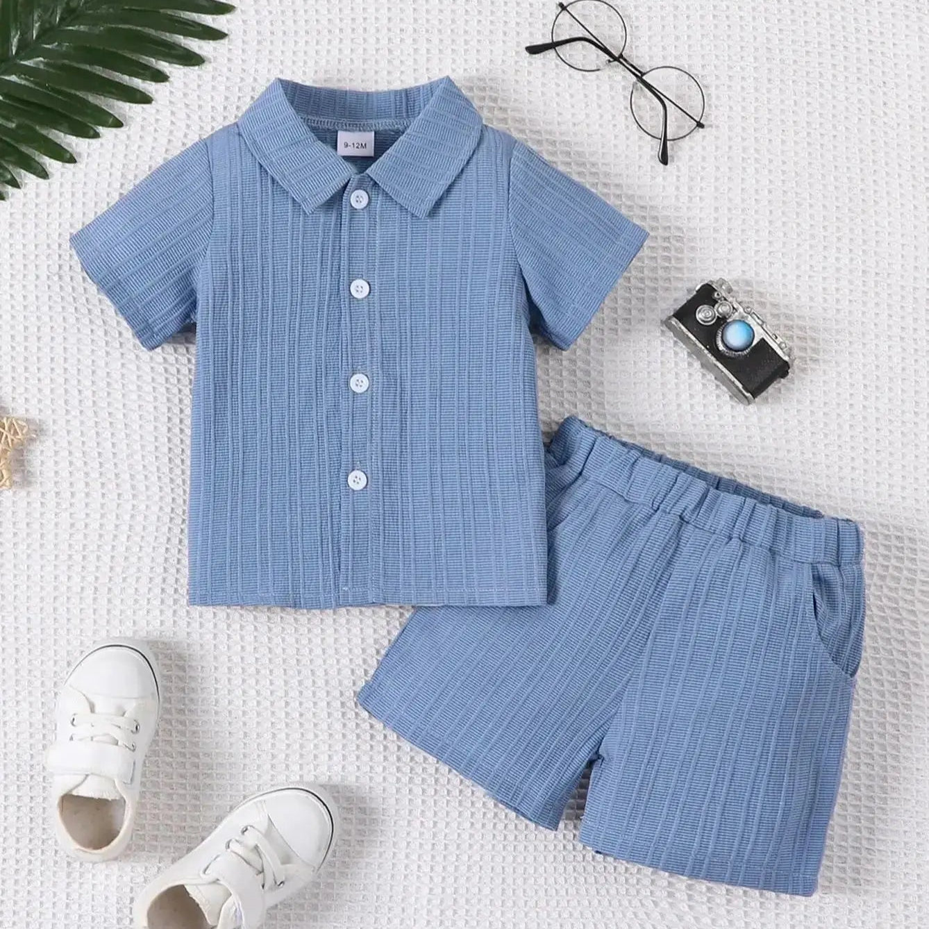 Hudson Baby Boy Shirt and Shorts Set