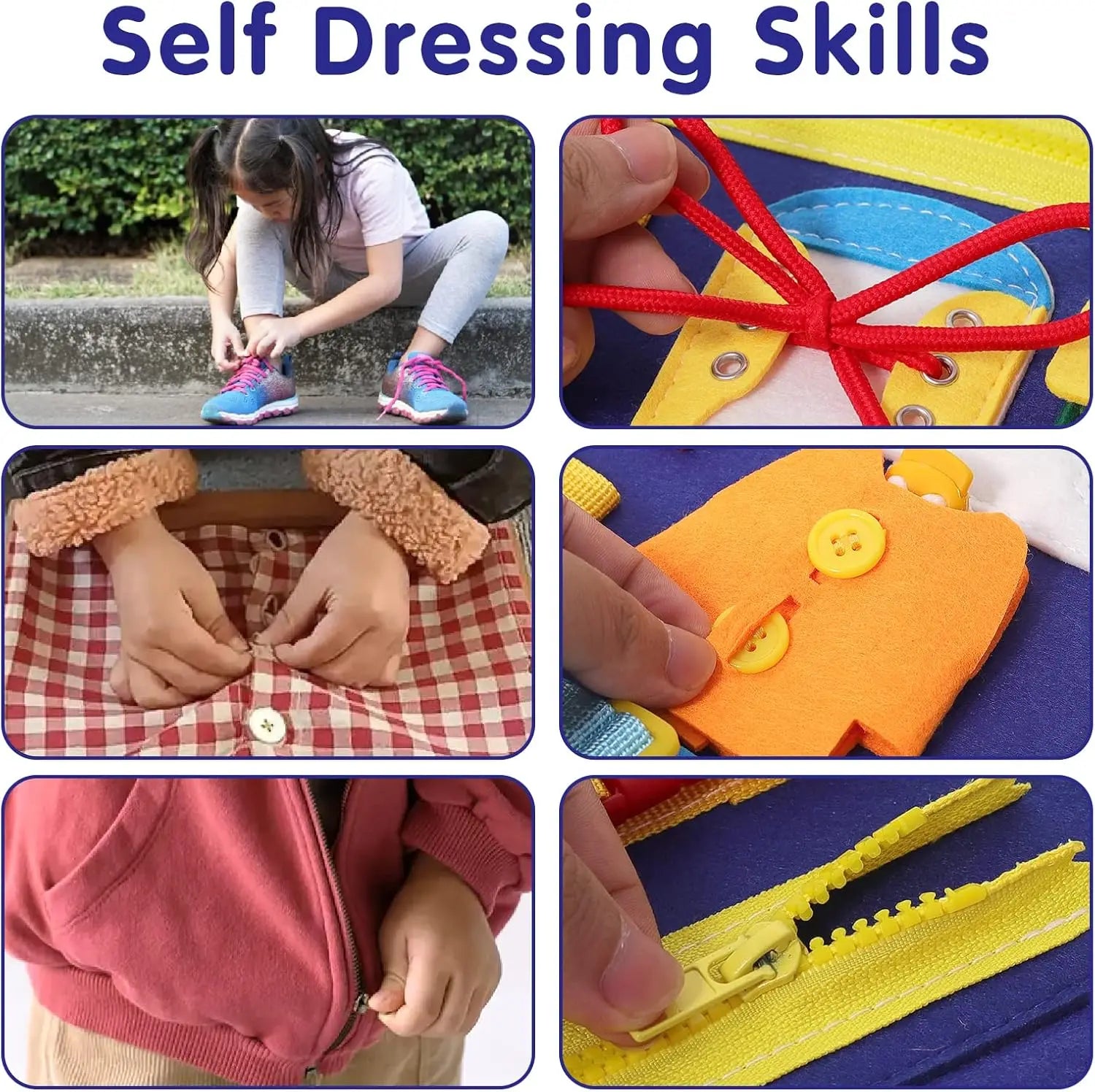 Toddler Busy Board Learning Book with Fine Motor Activities and Educational Games