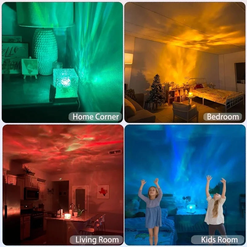 Rotating Water Ripple Night Light Projector