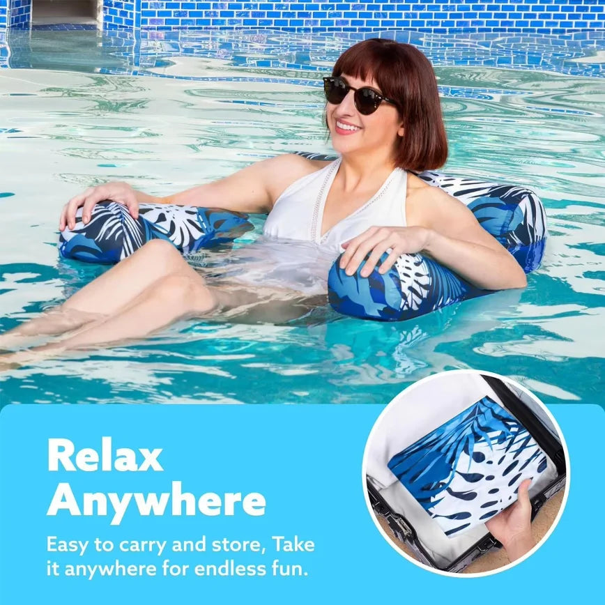 Inflatable Pool Lounge Chair with Mesh Seat