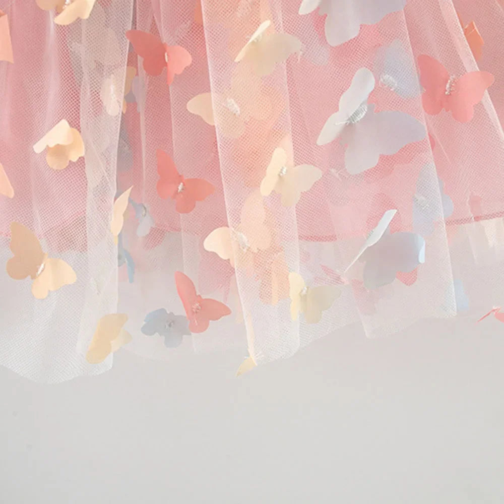 Belle Baby Girl Butterfly Dress with Embroidered Wings