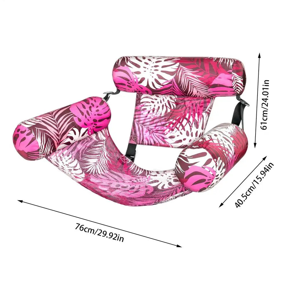 Inflatable Pool Lounge Chair with Mesh Seat