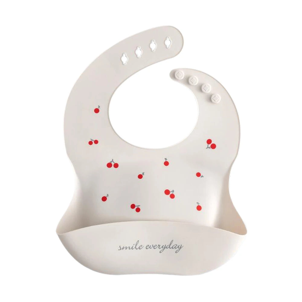 Silicone Baby Bib with Adjustable Neck and Deep Food Catcher