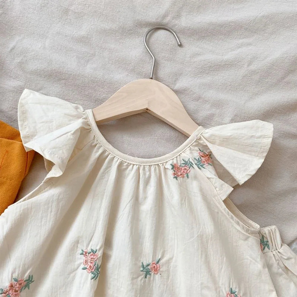 Willow Baby Girl Floral Top and Ruffle Shorts Set