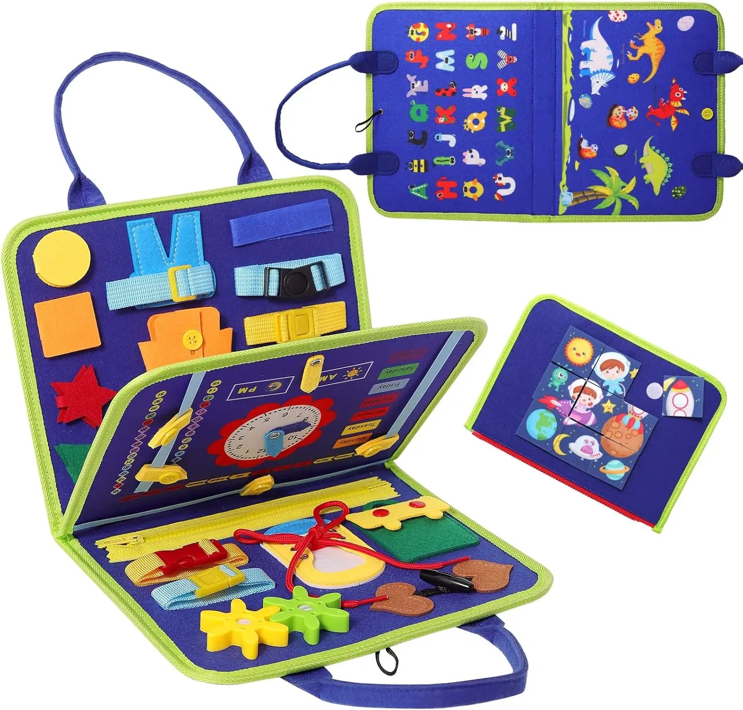 Toddler Busy Board Learning Book with Fine Motor Activities and Educational Games
