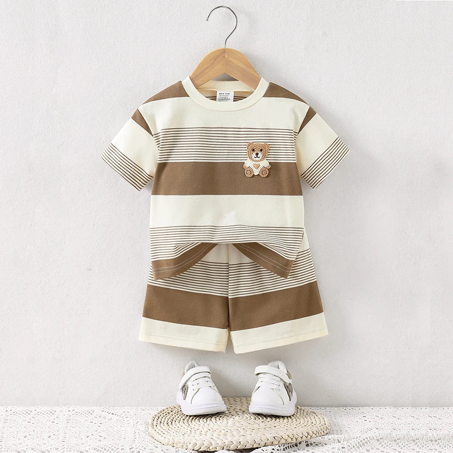 Baby Boy Striped Shirt and Shorts Set