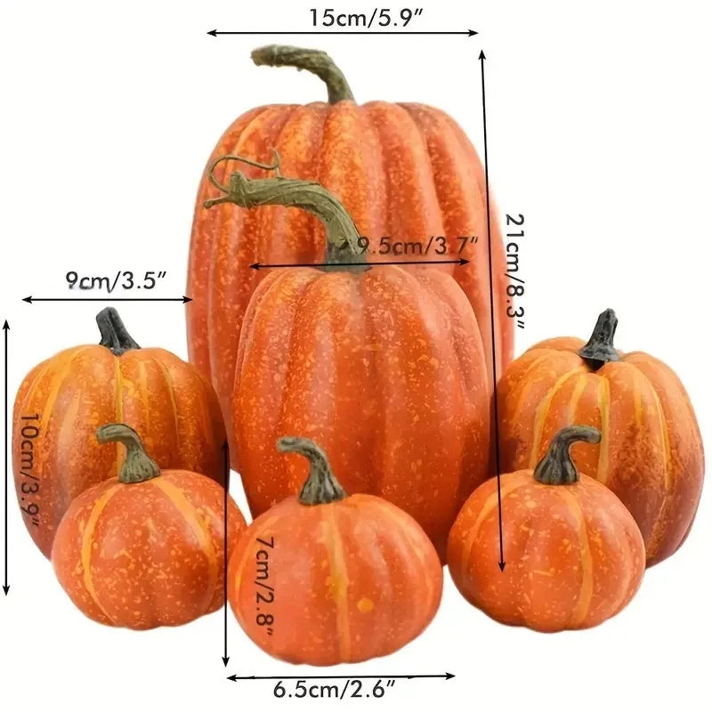 Artificial Pumpkins Set – Fall Halloween & Thanksgiving Decorations