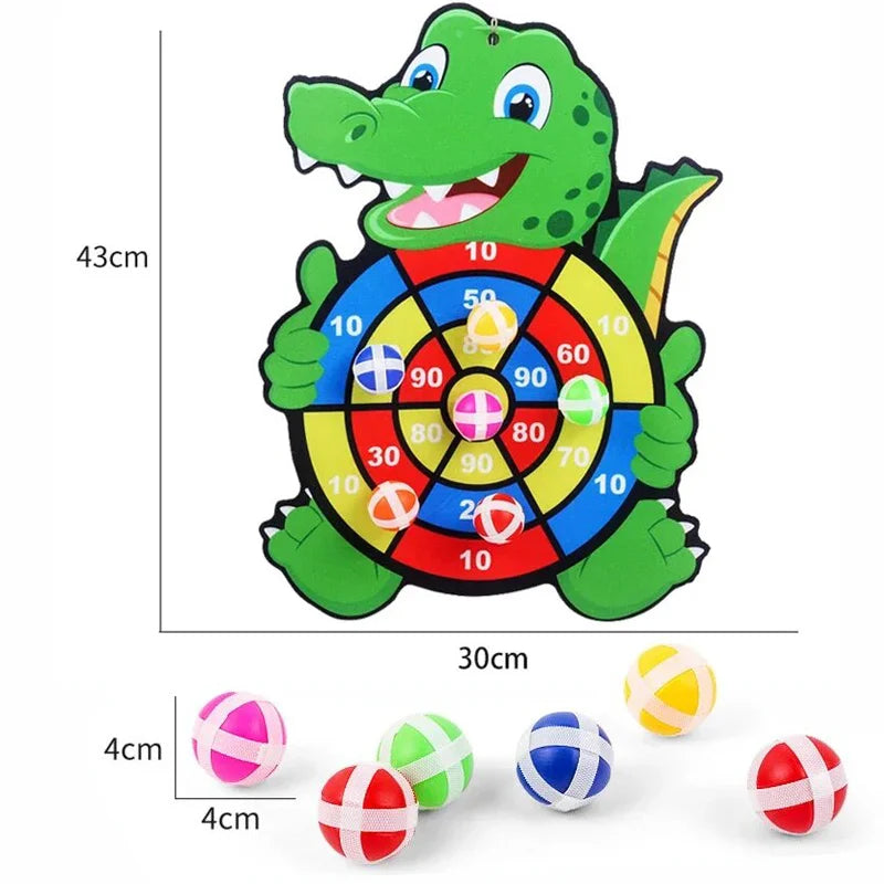 Kids Sticky Ball Dart Board Game – Indoor Target Toss Toy