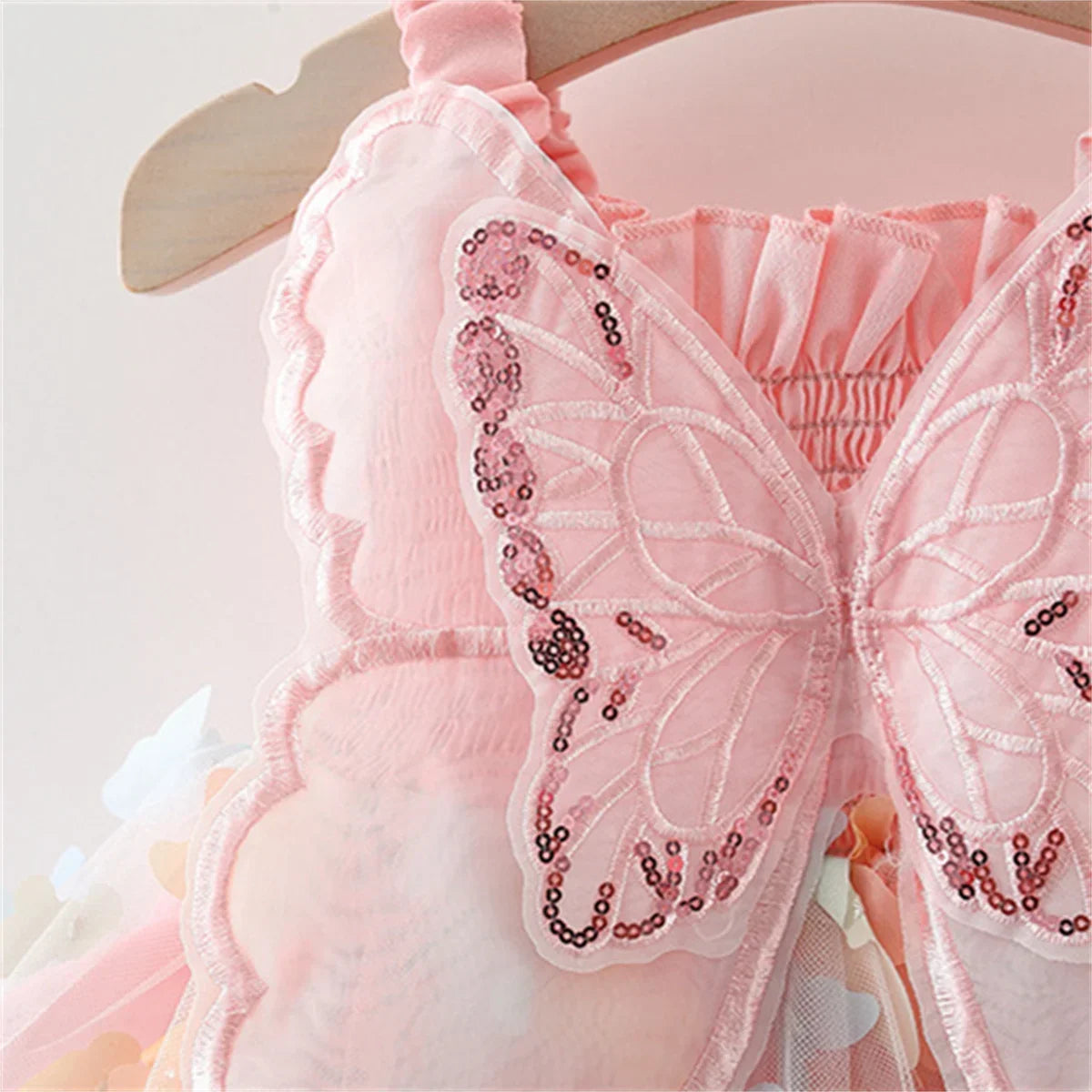 Belle Baby Girl Butterfly Dress with Embroidered Wings