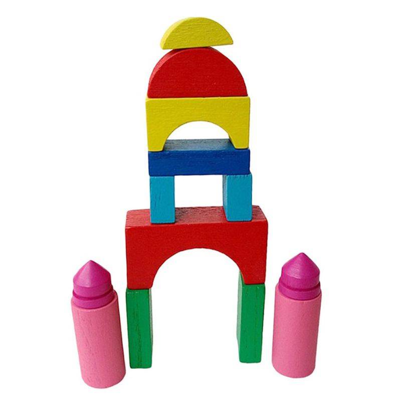 Wooden Building Blocks Set with Storage Box Montessori Stacking Toy for Kids